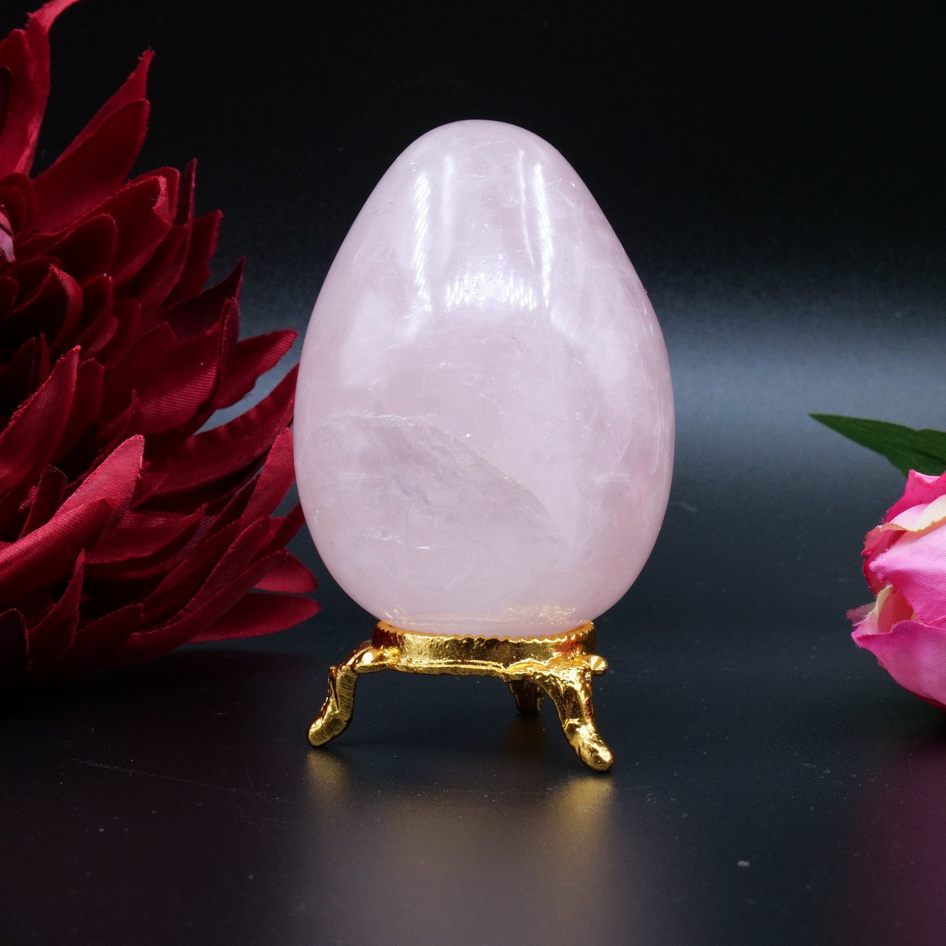 Rose Quartz Egg — 284 g (73×55 mm) - Positive Faith Hope Love