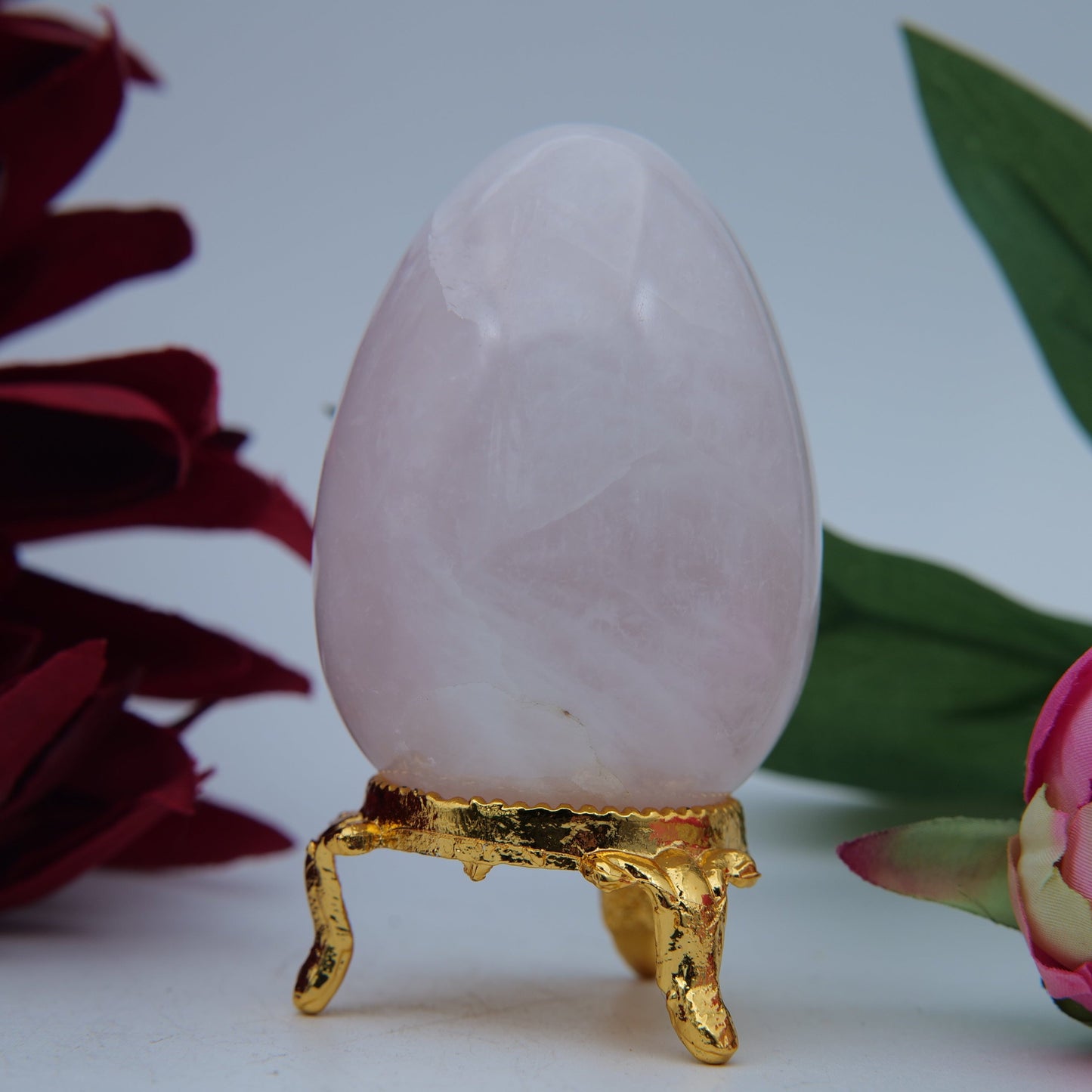 Polished Rose Quartz Egg 60Mm featuring soft pink tone and gentle translucence - Positive Faith Hope Love