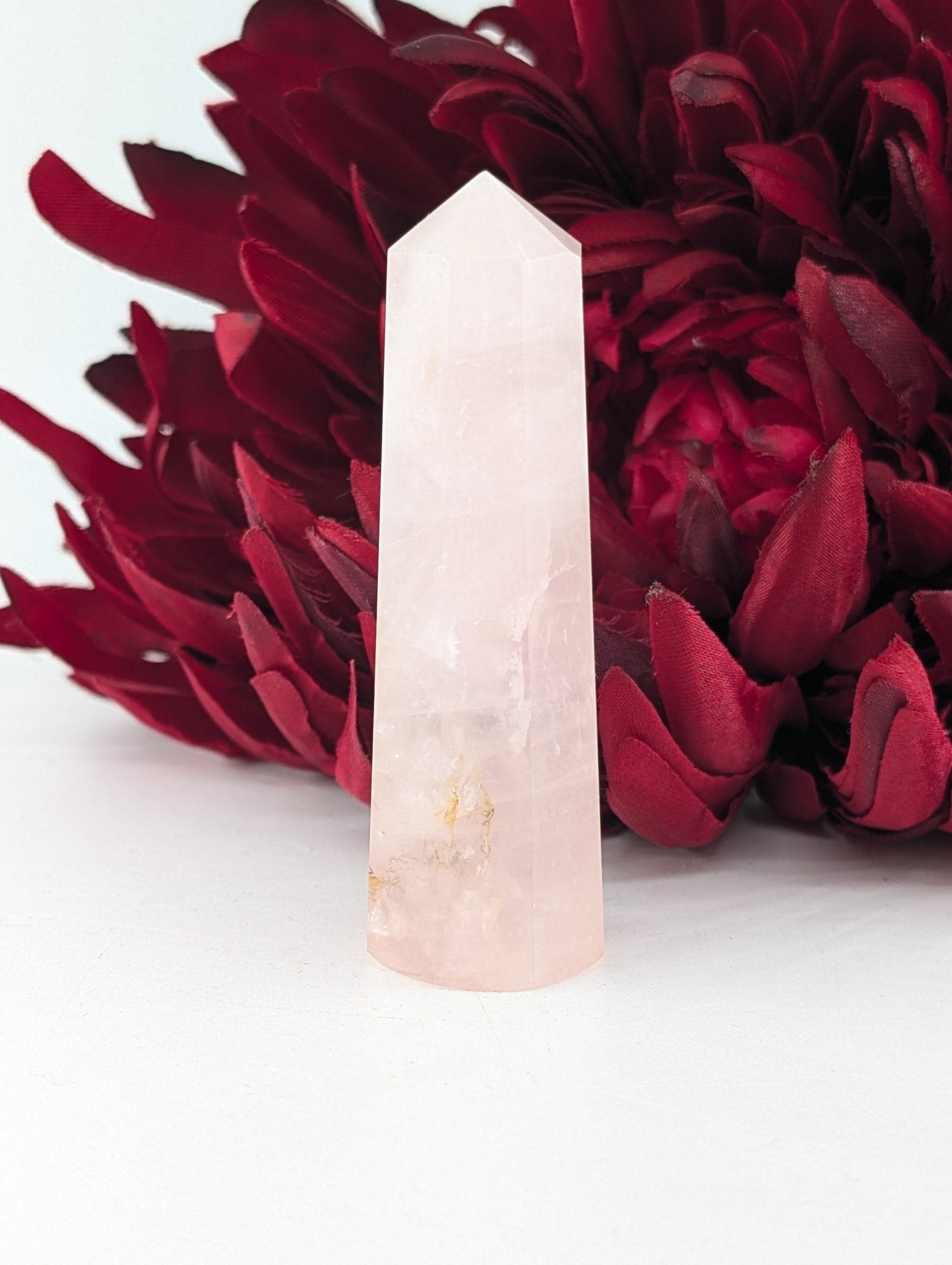 Rose Quartz Point 70 - 80mm - Positive Faith Hope Love