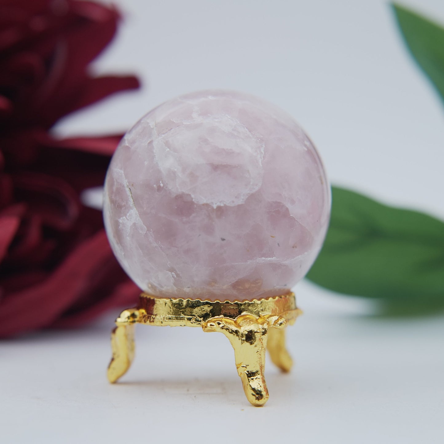 Rose Quartz Sphere — 128g (45mm) - Positive Faith Hope Love
