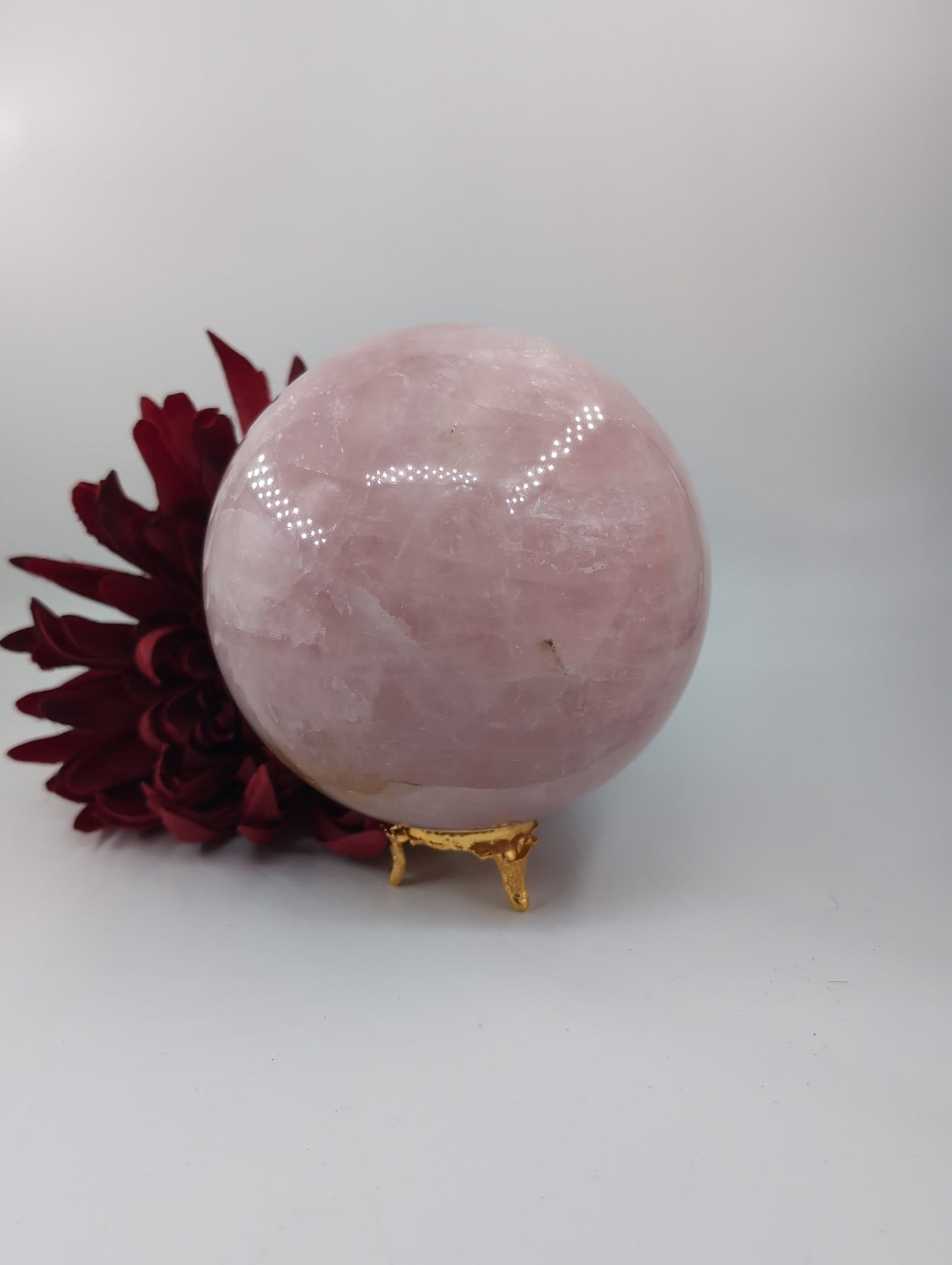 Rose Quartz Sphere 2204g - Positive Faith Hope Love