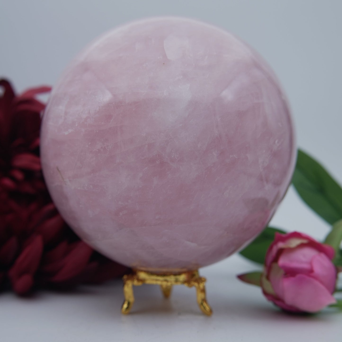 Rose Quartz Sphere 2204g - Positive Faith Hope Love