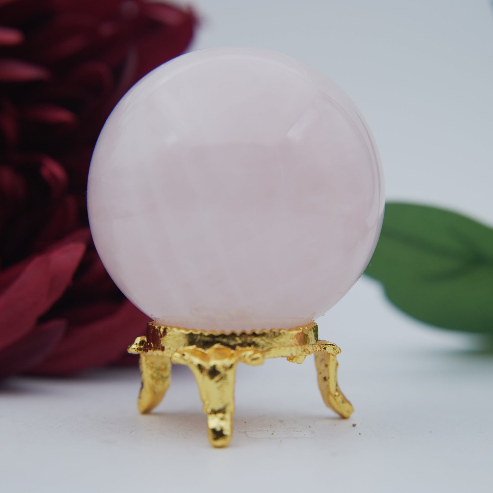 Rose Quartz Sphere 221g - Positive Faith Hope Love