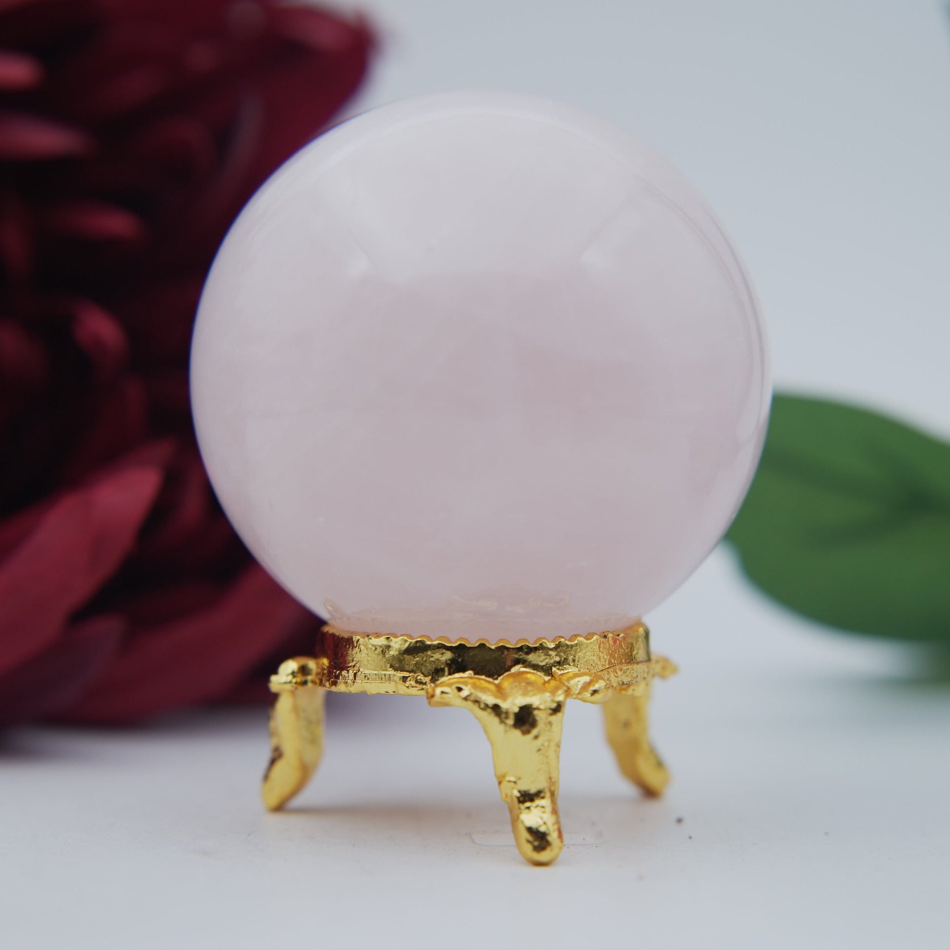 Rose Quartz Sphere 221g - Positive Faith Hope Love