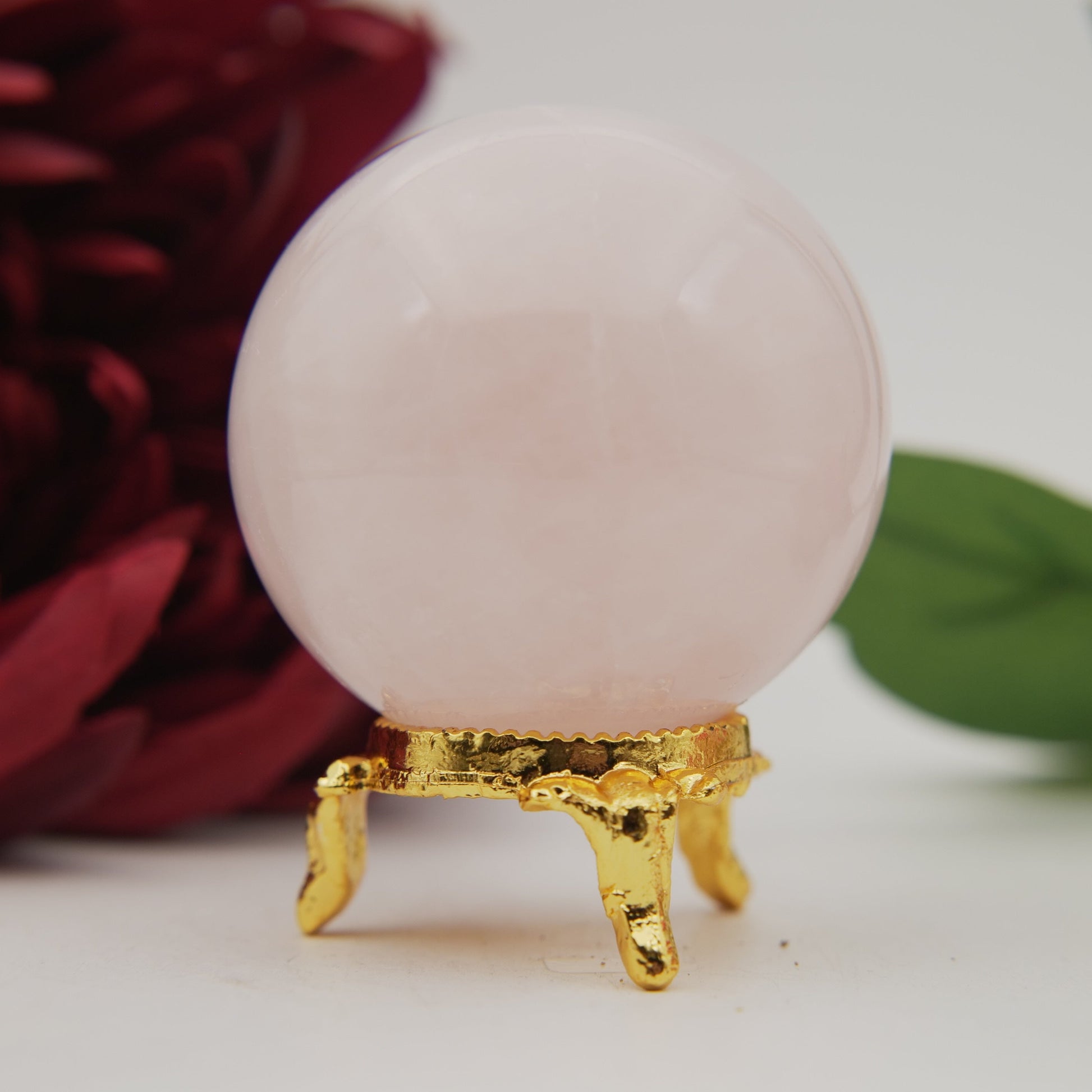 Rose Quartz Sphere 221g - Positive Faith Hope Love