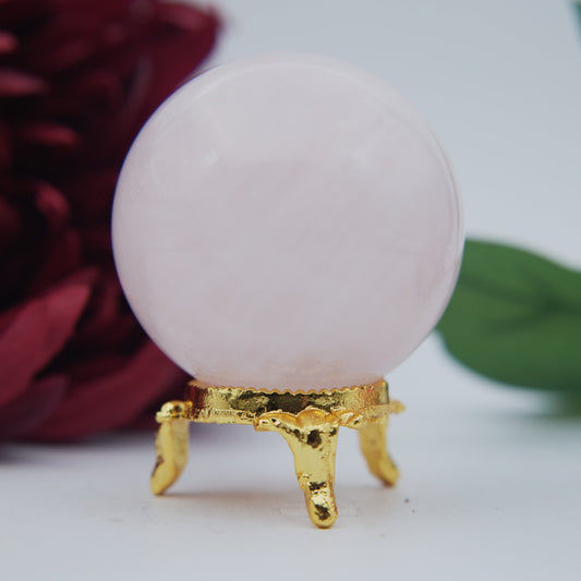 Rose Quartz Sphere 221g - Positive Faith Hope Love