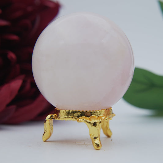 Rose Quartz Sphere 229g - Positive Faith Hope Love