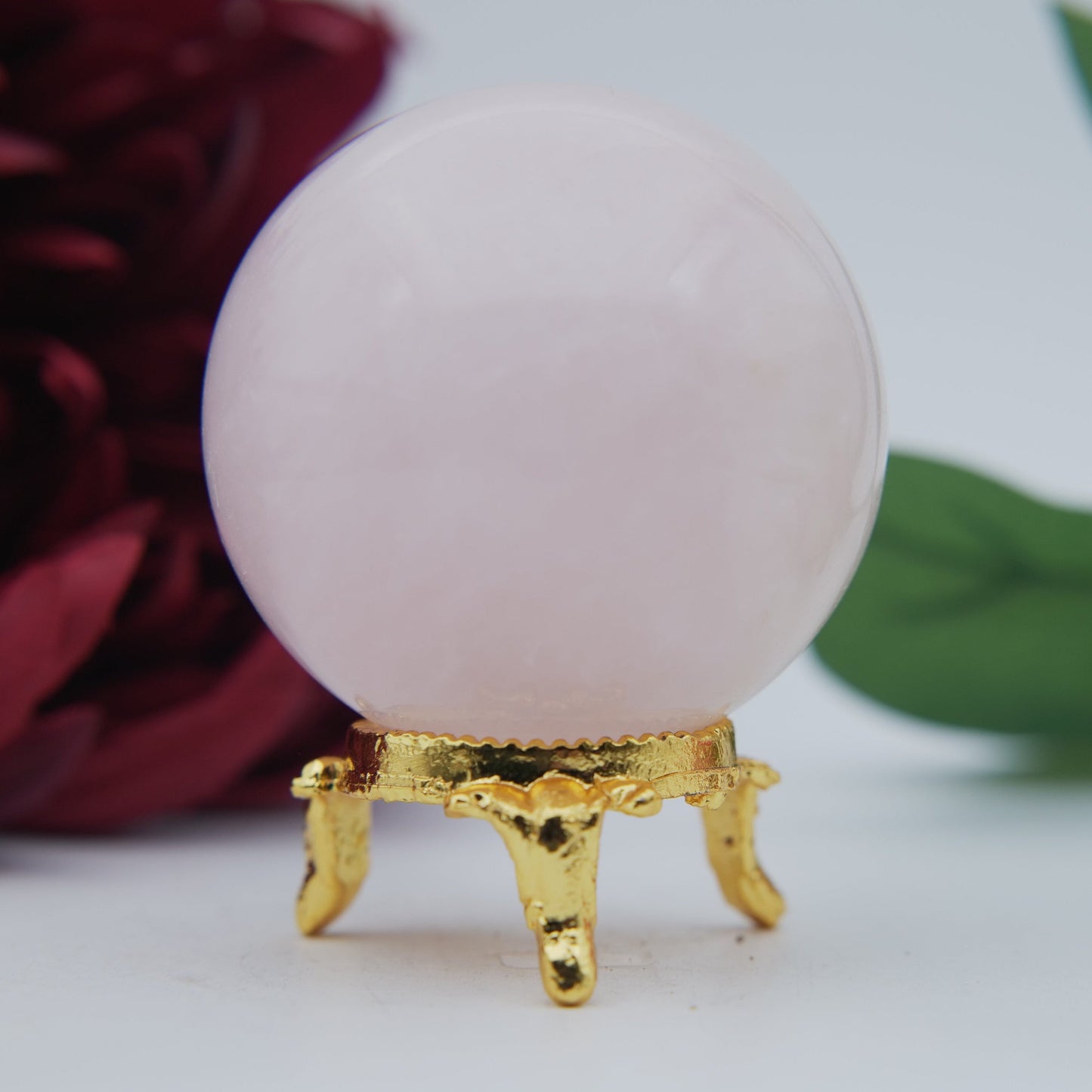 Rose Quartz Sphere 229g - Positive Faith Hope Love