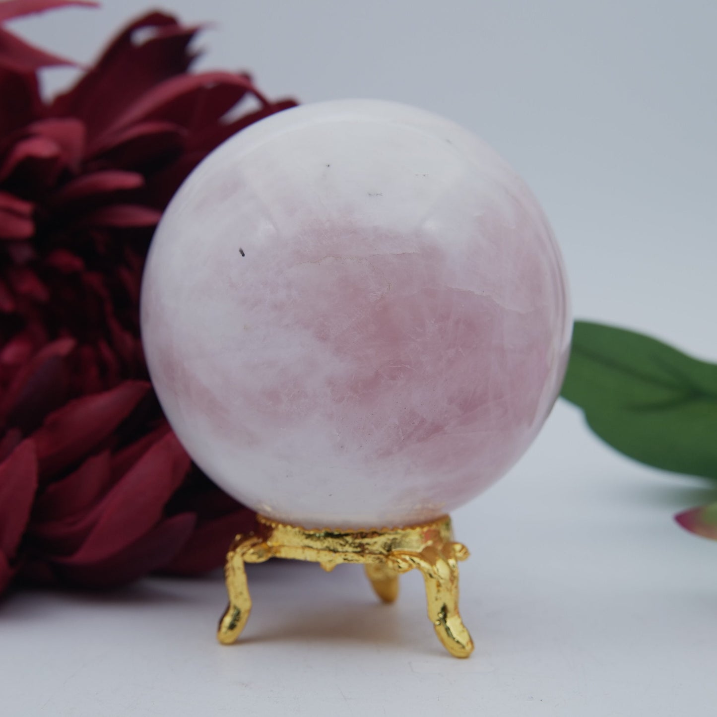 Rose Quartz Sphere — 440 g (70 mm) - Positive Faith Hope Love