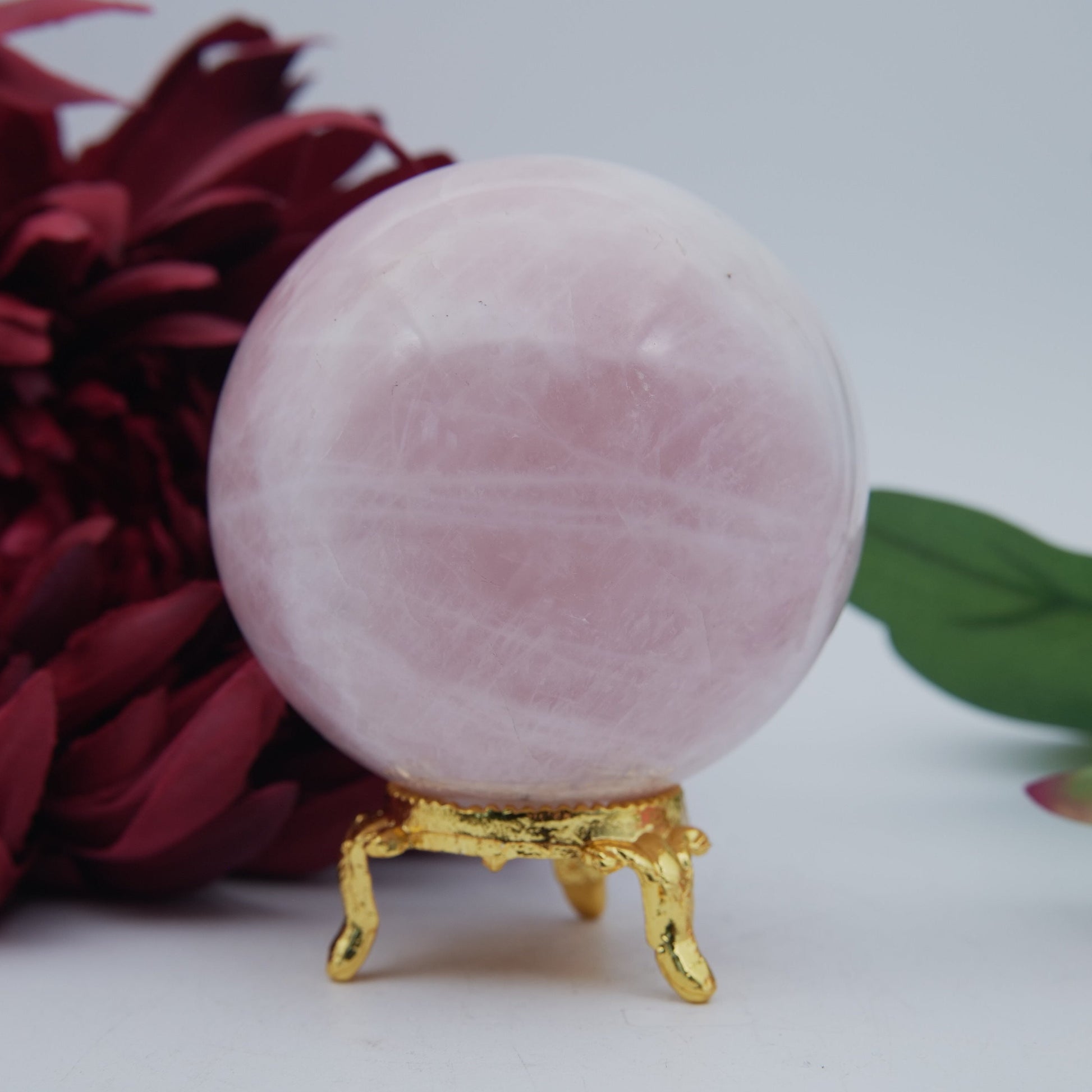 Rose Quartz Sphere — 440 g (70 mm) - Positive Faith Hope Love