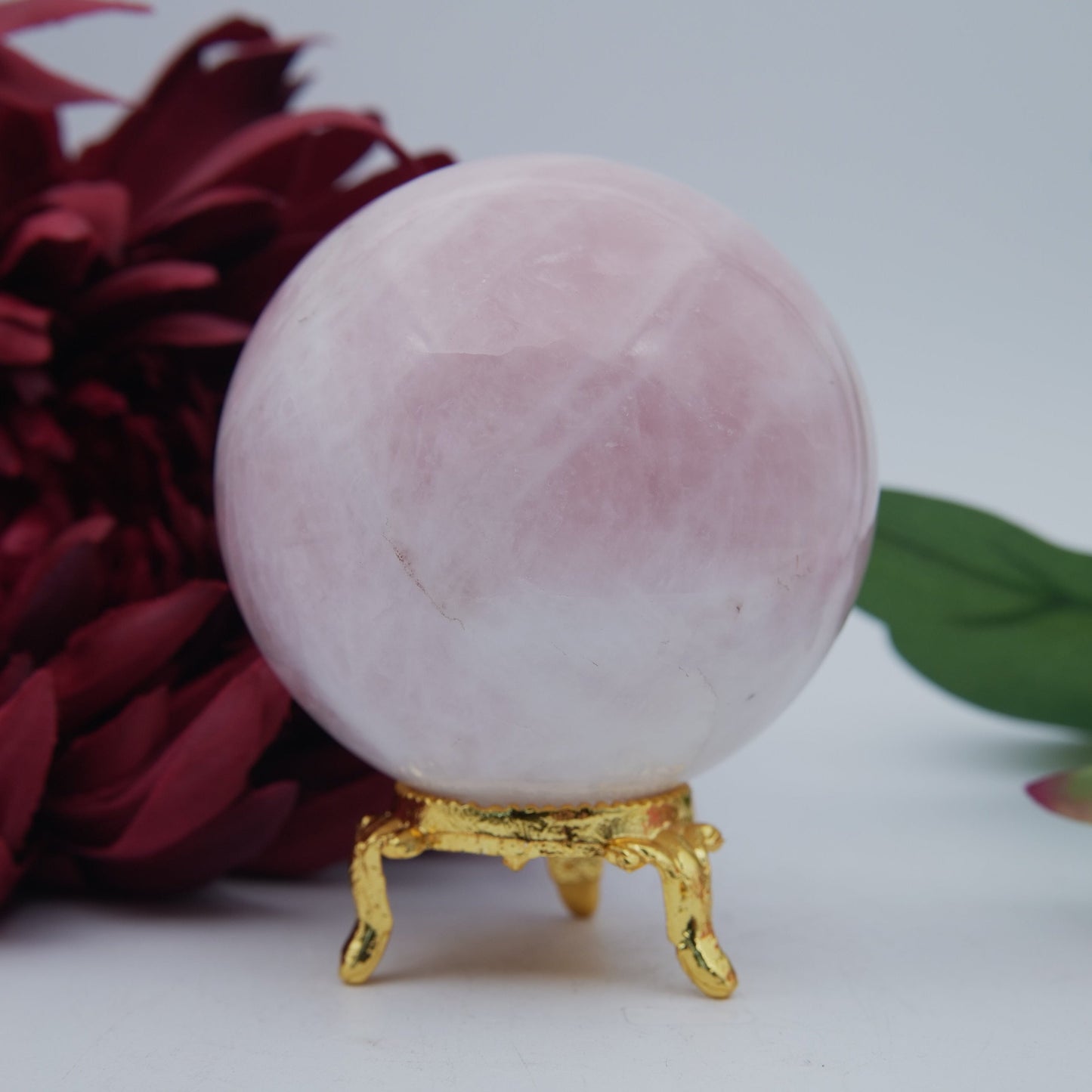 Rose Quartz Sphere — 440 g (70 mm) - Positive Faith Hope Love
