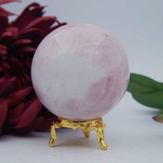 Rose Quartz Sphere — 440 g (70 mm) - Positive Faith Hope Love
