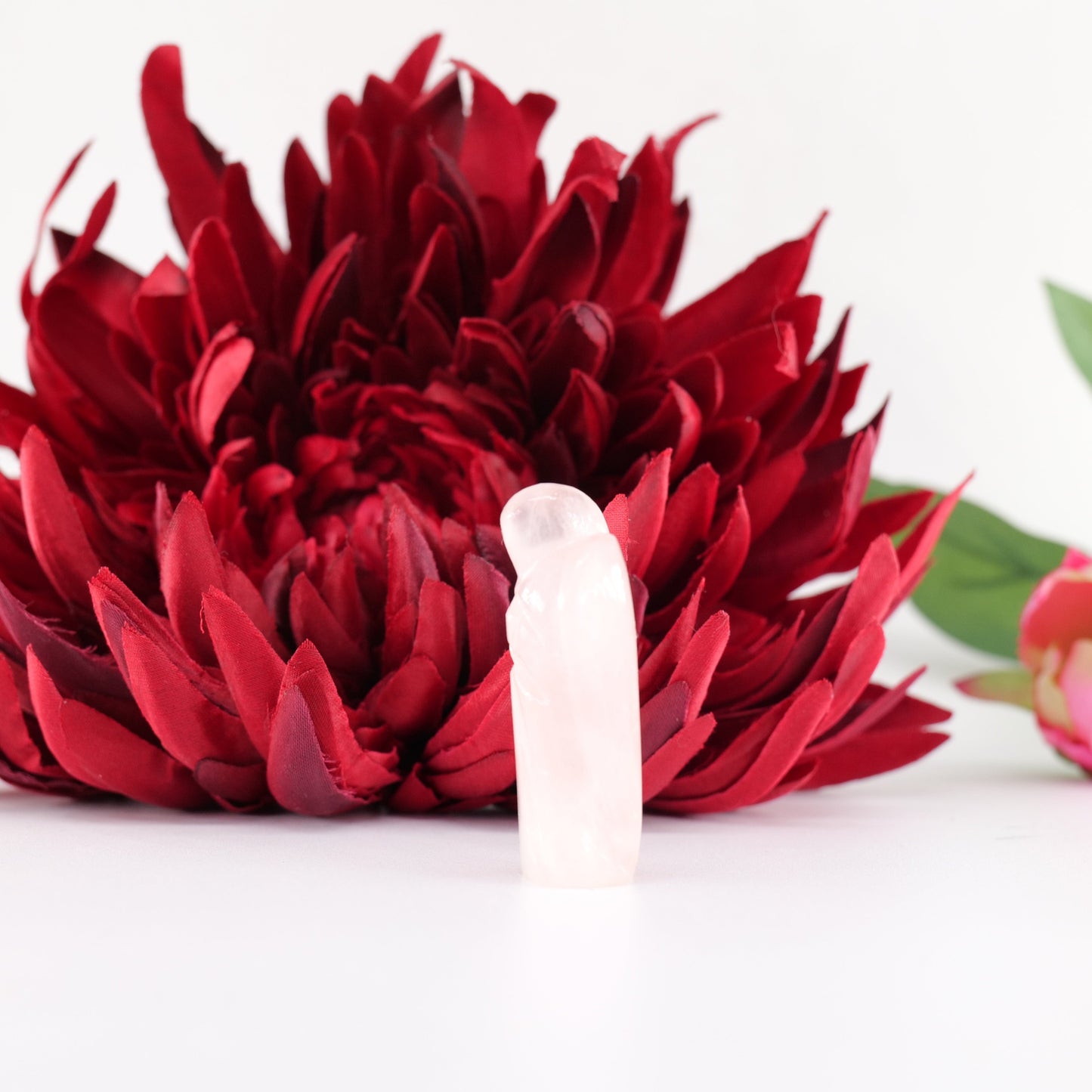 Polished Rose Quatrtz Angel 55Mm featuring natural patterning and unique variations - Positive Faith Hope Love