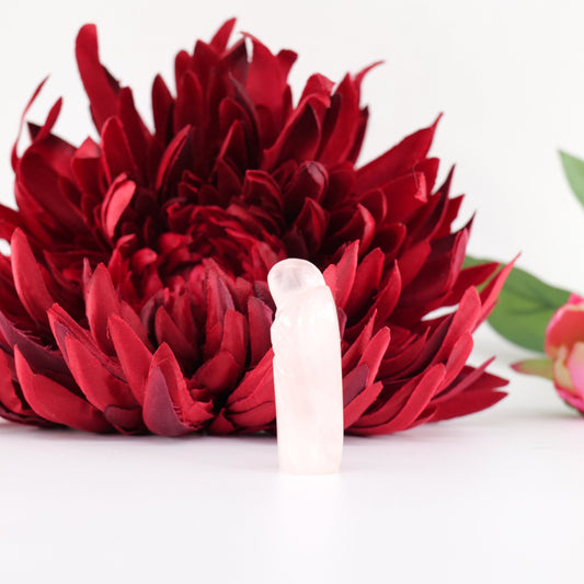 Polished Rose Quatrtz Angel 55Mm featuring natural patterning and unique variations - Positive Faith Hope Love