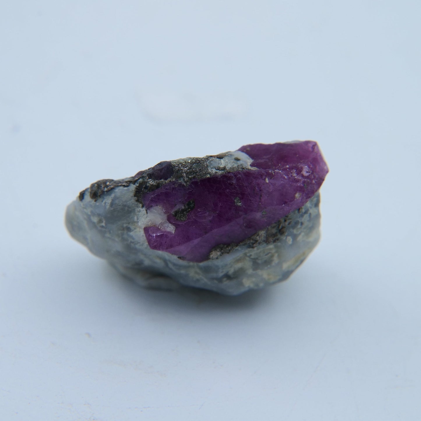 Ruby with Pyrite & Albite Specimen — 8.82 g - Positive Faith Hope Love