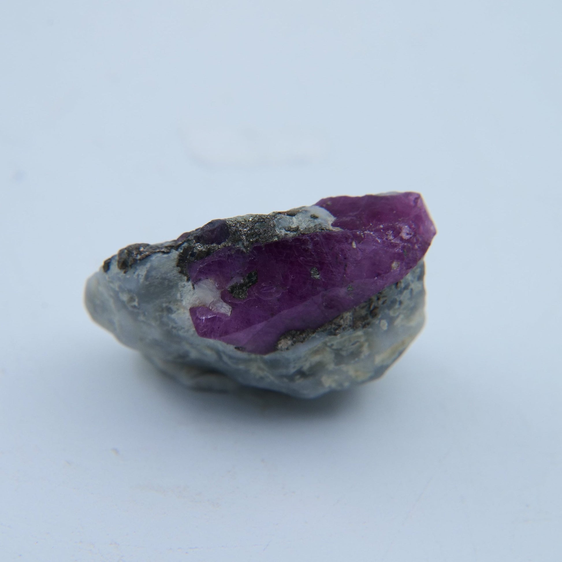 Ruby with Pyrite & Albite Specimen — 8.82 g - Positive Faith Hope Love