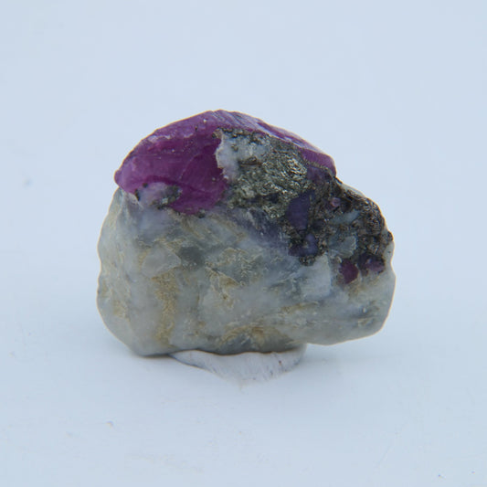 Ruby with Pyrite & Albite Specimen — 8.82 g - Positive Faith Hope Love