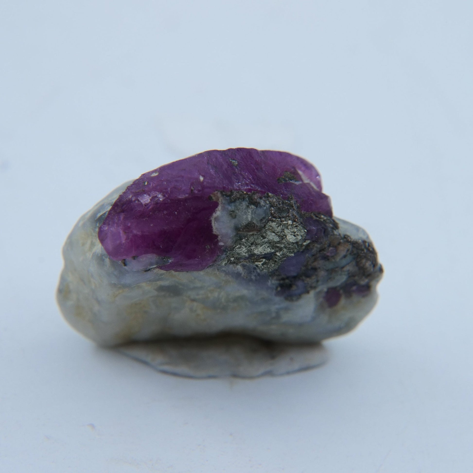 Ruby with Pyrite & Albite Specimen — 8.82 g - Positive Faith Hope Love