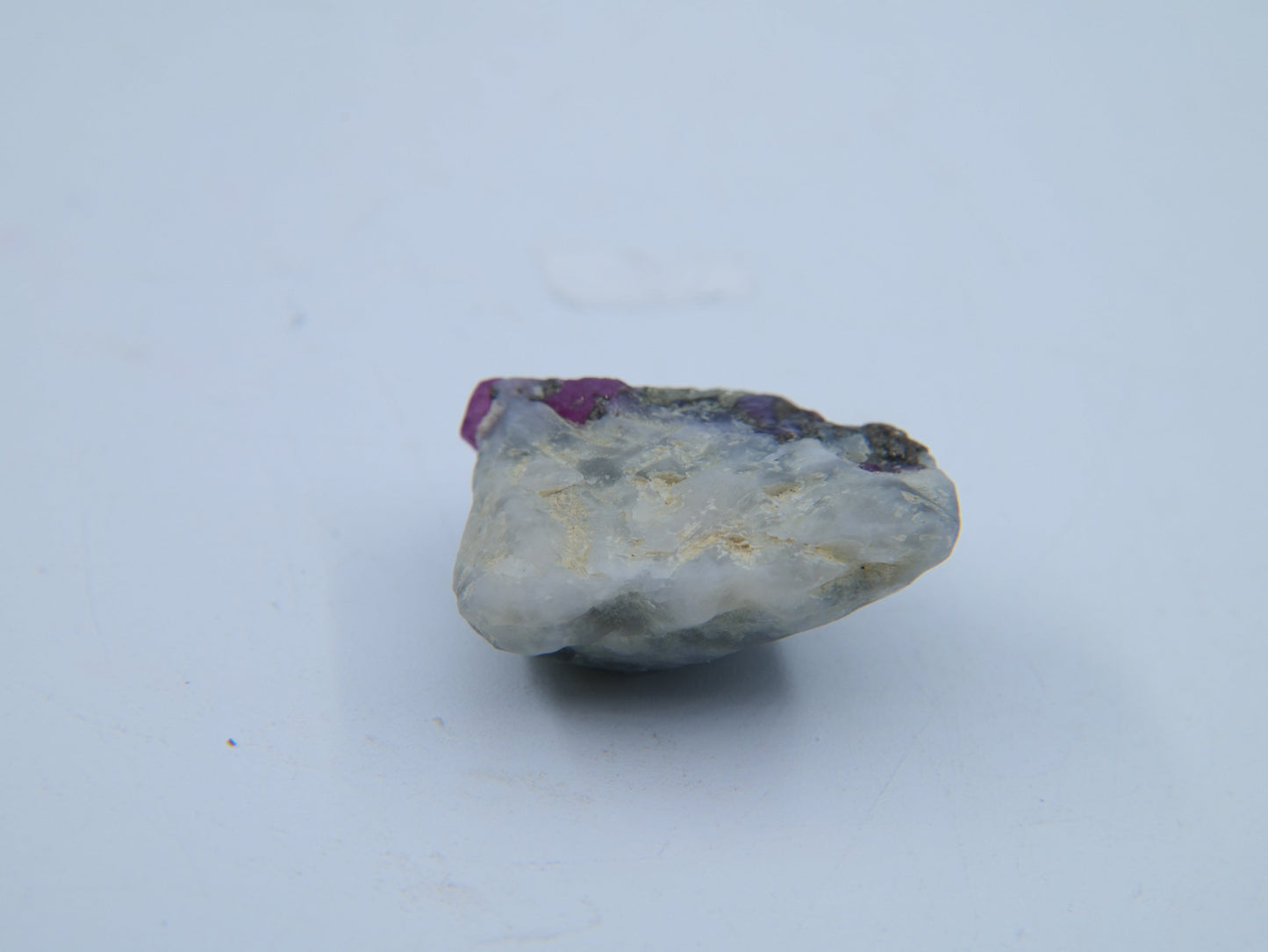 Ruby with Pyrite & Albite Specimen — 8.82 g - Positive Faith Hope Love