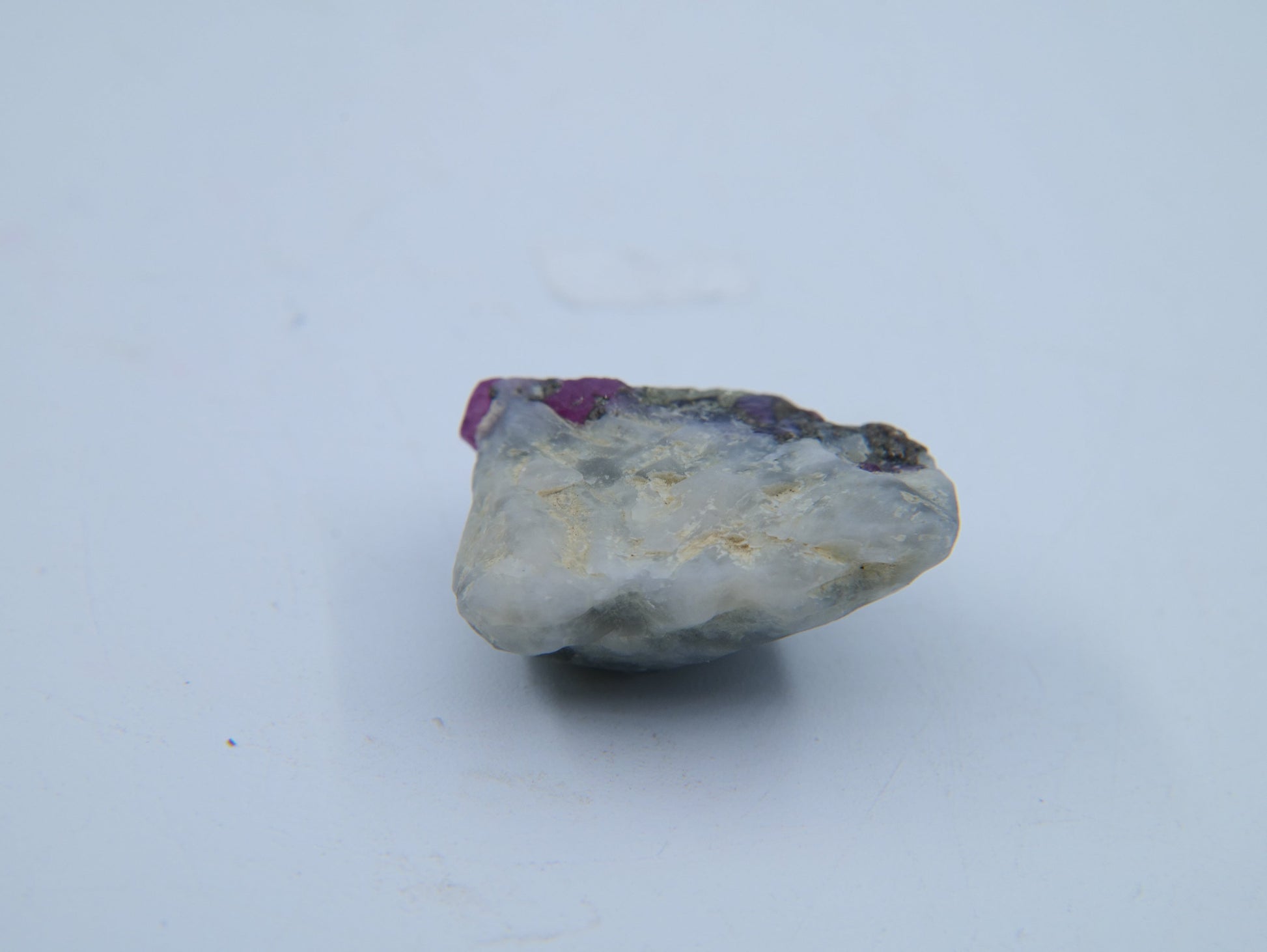 Ruby with Pyrite & Albite Specimen — 8.82 g - Positive Faith Hope Love
