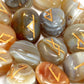 Polished Runes Stone Set In Pouch Banded Agate 1 featuring banded patterns and glossy finish - Positive Faith Hope Love