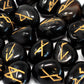 Polished Runes Stone Set In Pouch Black Onyx 2 featuring natural patterning and unique variations - Positive Faith Hope Love