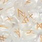 Polished Runes Stone Set In Pouch Crystal featuring natural patterning and unique variations - Positive Faith Hope Love