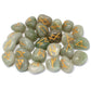 Polished Runes Stone Set in Pouch - Green Aventurine featuring green tone with subtle sparkle - Positive Faith Hope Love