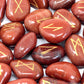 Polished Runes Stone Set In Pouch Red Jasper 1 featuring earthy patterns and matte-gloss finish - Positive Faith Hope Love
