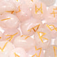 Polished Runes Stone Set In Pouch Rose Quartz featuring soft pink tone and gentle translucence - Positive Faith Hope Love