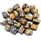 Polished Runes Stone Set in Pouch - Tiger Eye featuring natural patterning and unique variations - Positive Faith Hope Love