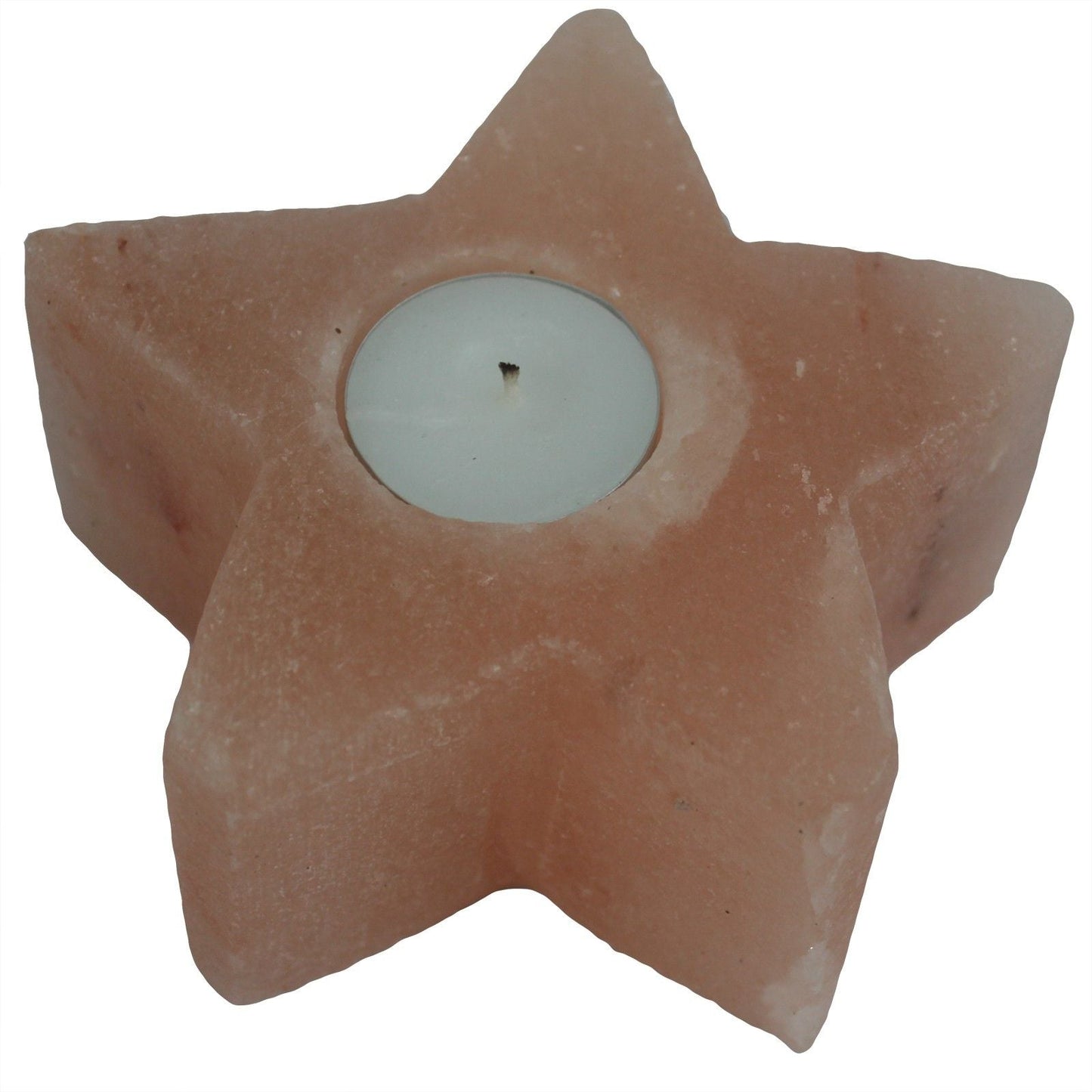 Polished Salt Candle Holder Star featuring natural patterning and unique variations - Positive Faith Hope Love