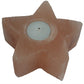 Polished Salt Candle Holder Star featuring natural patterning and unique variations - Positive Faith Hope Love