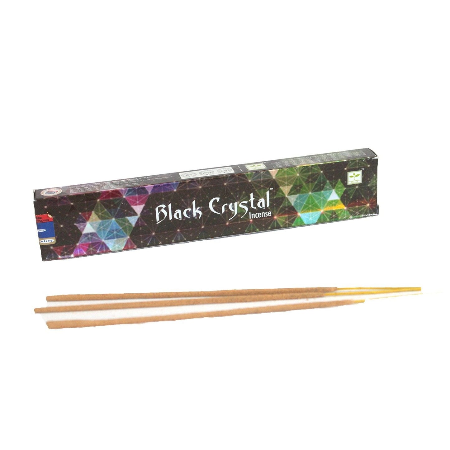 Polished Satya Black Crystal Incense 15Gram featuring natural patterning and unique variations - Positive Faith Hope Love