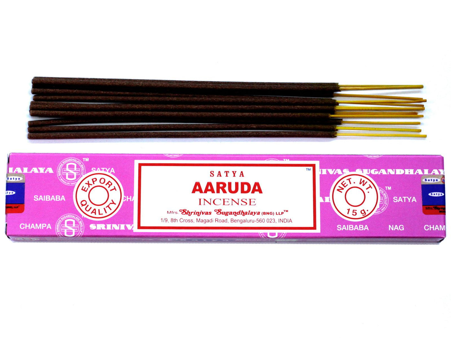 Polished Satya Incense 15gm - Aaruda featuring natural patterning and unique variations - Positive Faith Hope Love