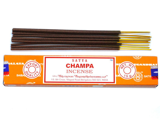 Polished Satya Incense 15gm - Champa featuring natural patterning and unique variations - Positive Faith Hope Love