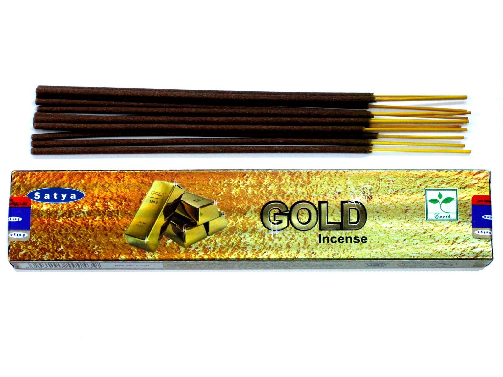 Polished Satya Incense 15gm - Gold featuring natural patterning and unique variations - Positive Faith Hope Love