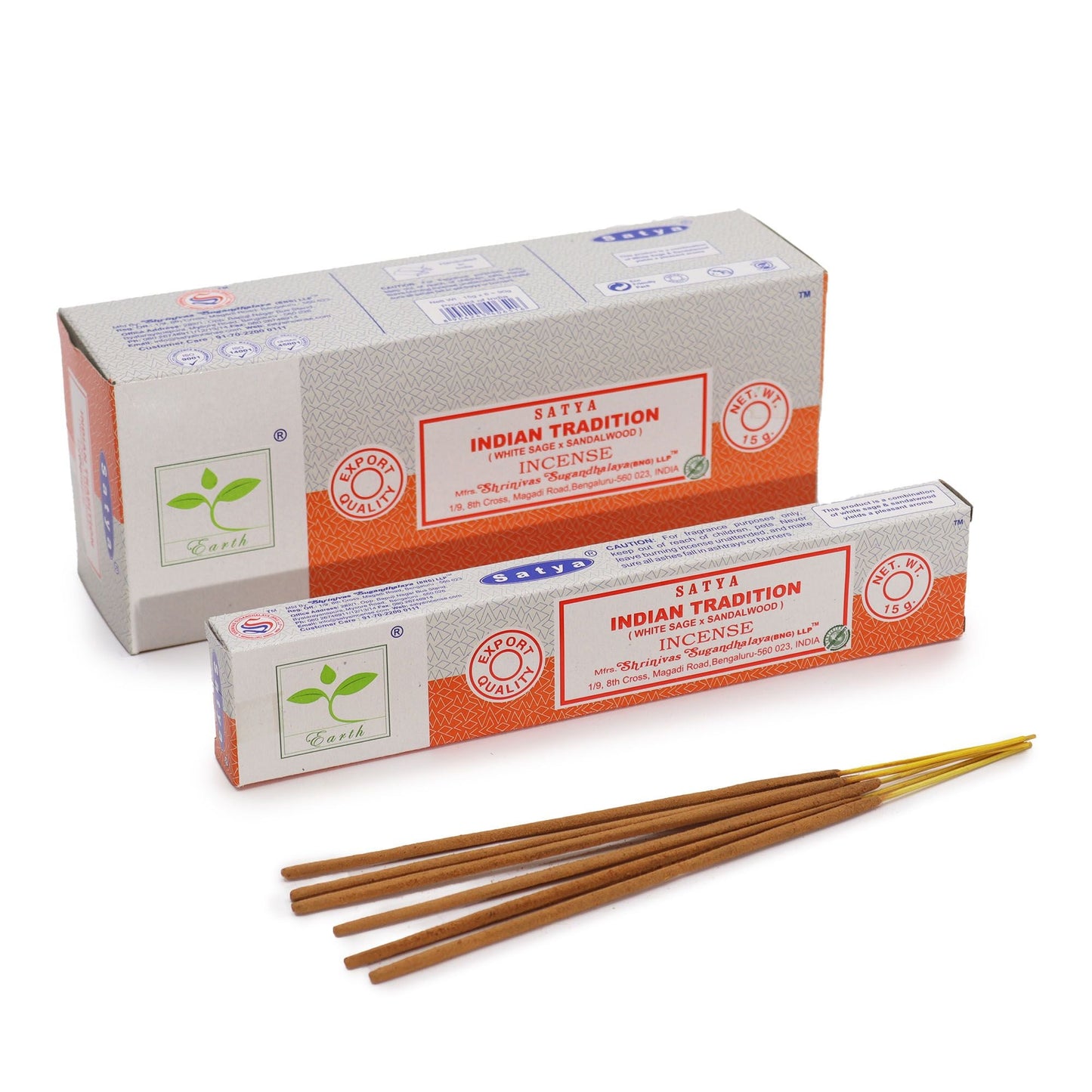 Polished Satya Incense 15gm - Indian Tradition (White Sage & Sandalwood) featuring natural patterning and unique variations - Positive Faith Hope Love