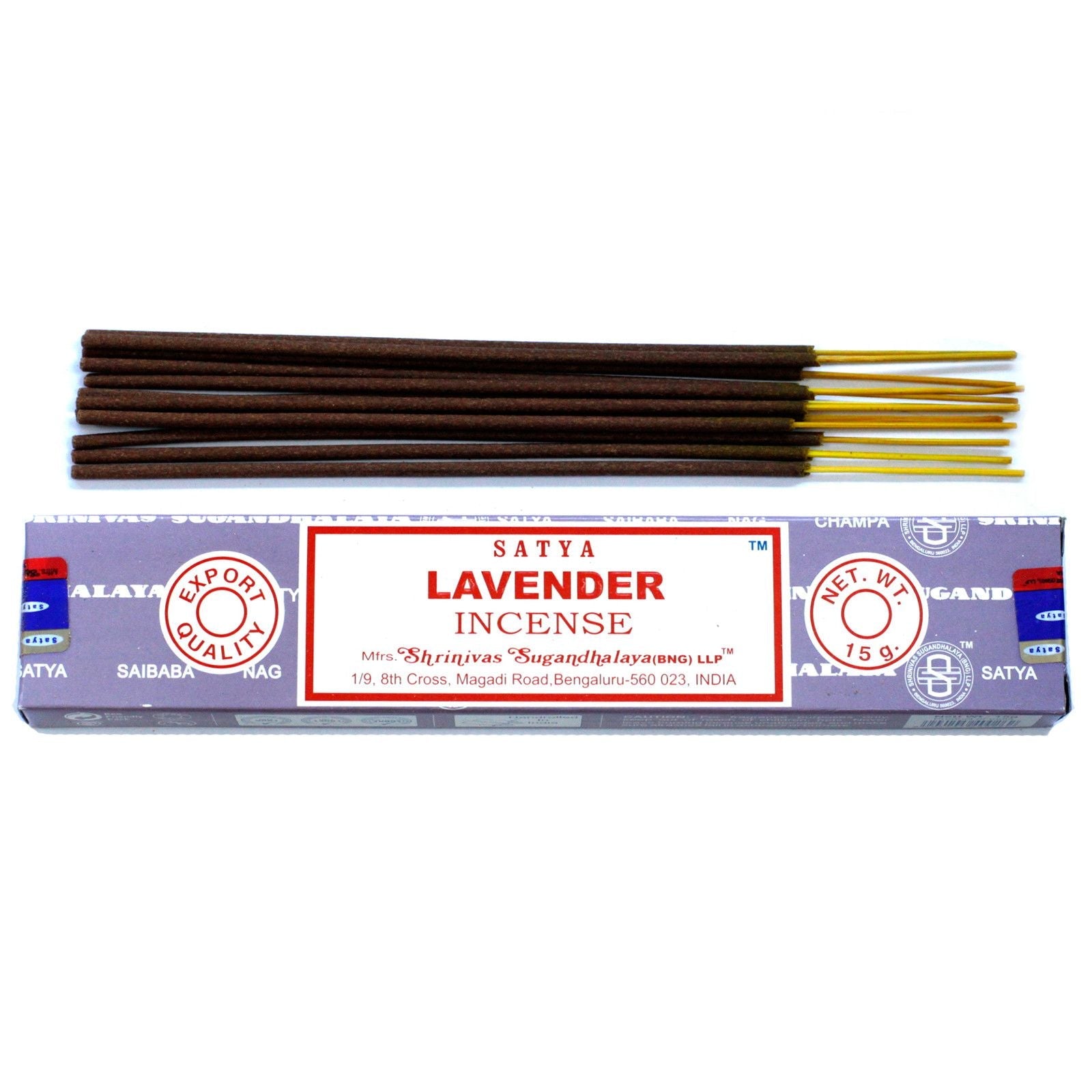 Polished Satya Incense 15gm - Lavender featuring natural patterning and unique variations - Positive Faith Hope Love