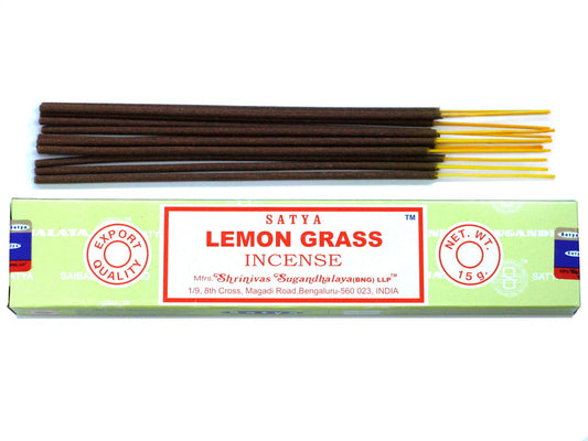 Polished Satya Incense 15gm - Lemongrass featuring natural patterning and unique variations - Positive Faith Hope Love