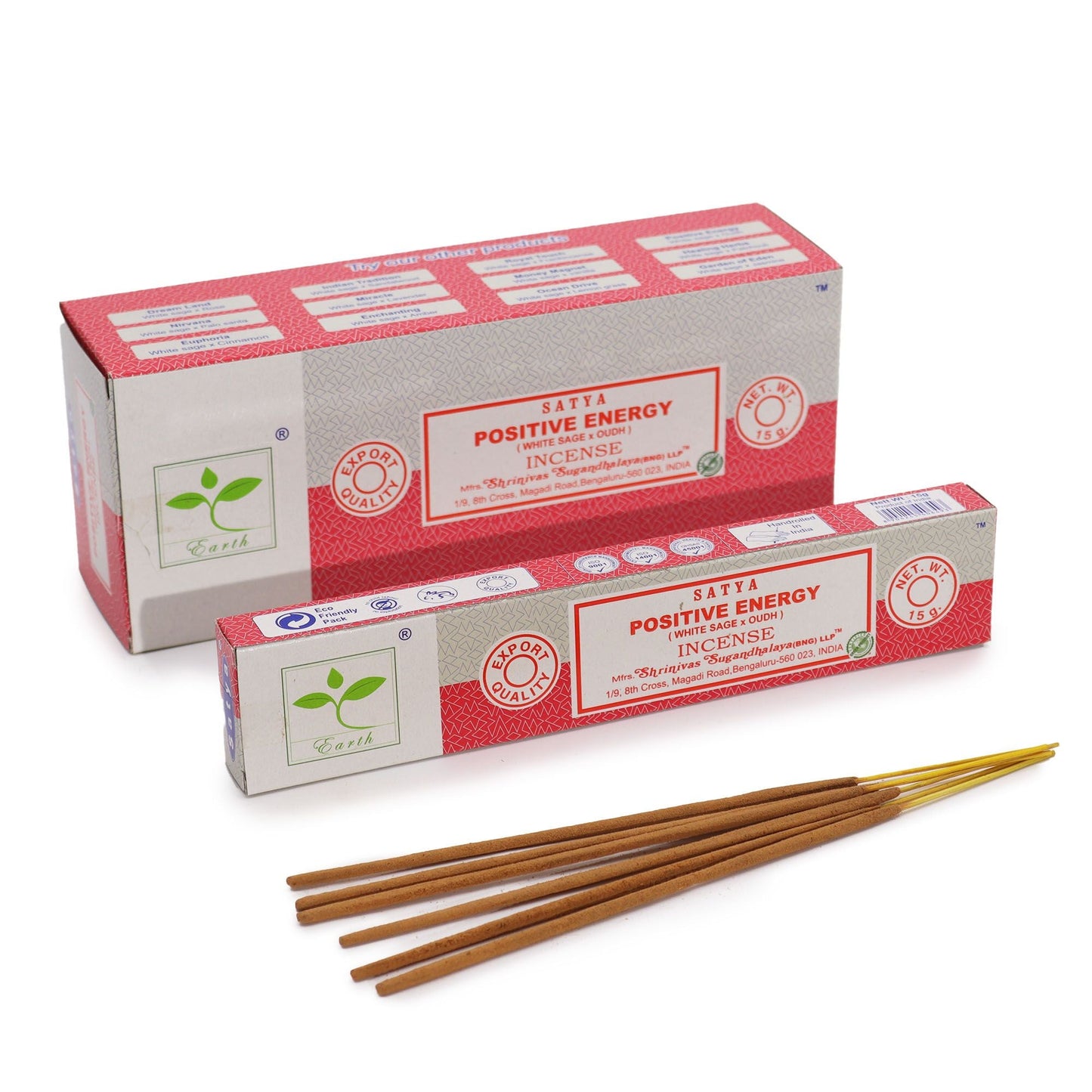Polished Satya Incense 15gm - Positive Energy (White Sage & Oudh) featuring natural patterning and unique variations - Positive Faith Hope Love