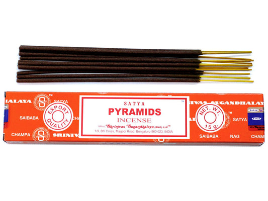 Polished Satya Incense 15gm - Pyramid featuring natural patterning and unique variations - Positive Faith Hope Love