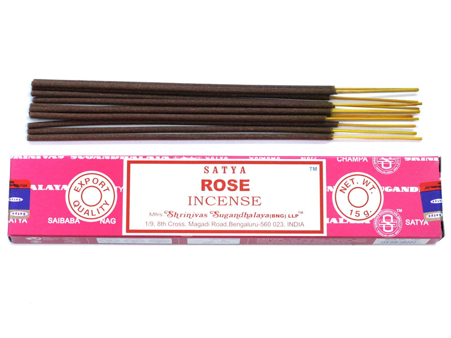 Polished Satya Incense 15gm - Rose featuring natural patterning and unique variations - Positive Faith Hope Love