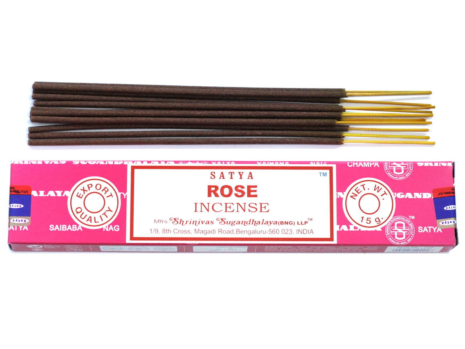 Polished Satya Incense 15gm - Rose featuring natural patterning and unique variations - Positive Faith Hope Love