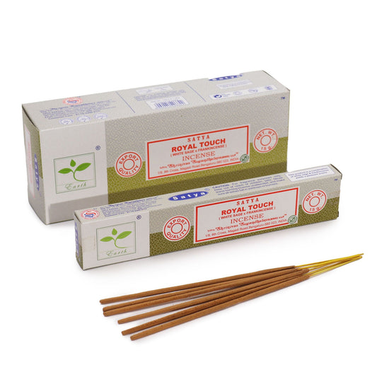 Polished Satya Incense 15gm - Royal Touch (White Sage & Frankincense) featuring natural patterning and unique variations - Positive Faith Hope Love