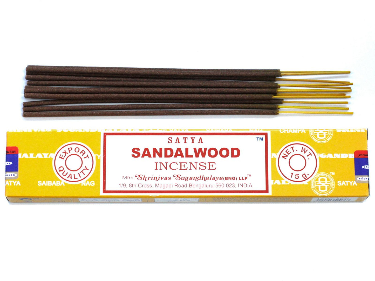 Polished Satya Incense 15gm - Sandalwood featuring natural patterning and unique variations - Positive Faith Hope Love