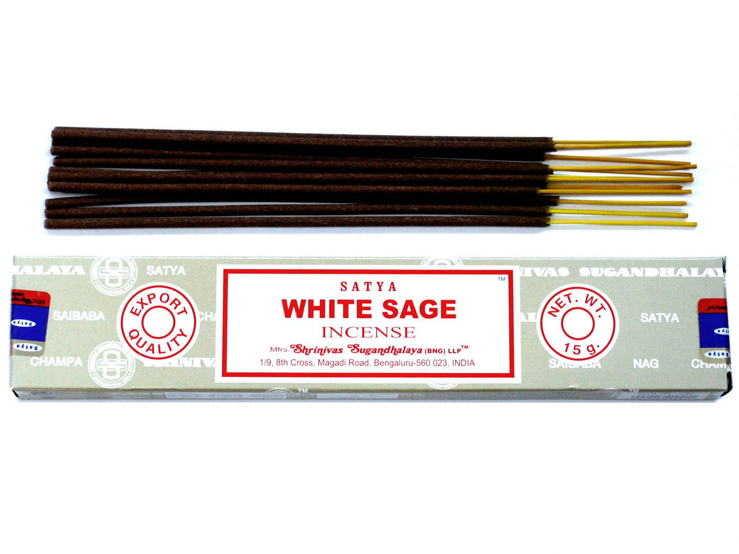 Polished Satya Incense 15gm - White Sage featuring natural patterning and unique variations - Positive Faith Hope Love