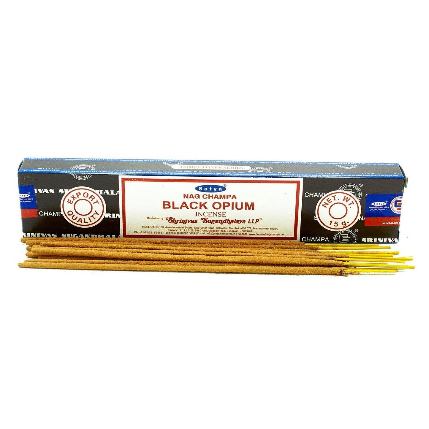 Polished Satya Incense Sticks 15g - Black Opium featuring natural patterning and unique variations - Positive Faith Hope Love