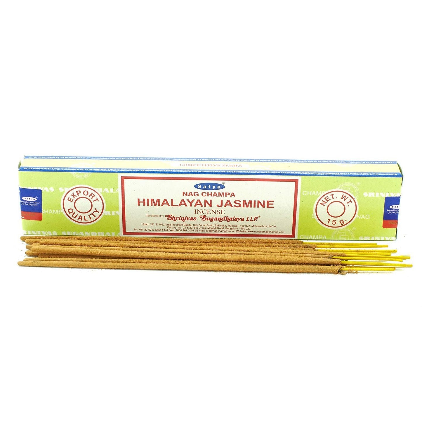 Polished Satya Incense Sticks 15g - Himalayan Jasmine featuring natural patterning and unique variations - Positive Faith Hope Love