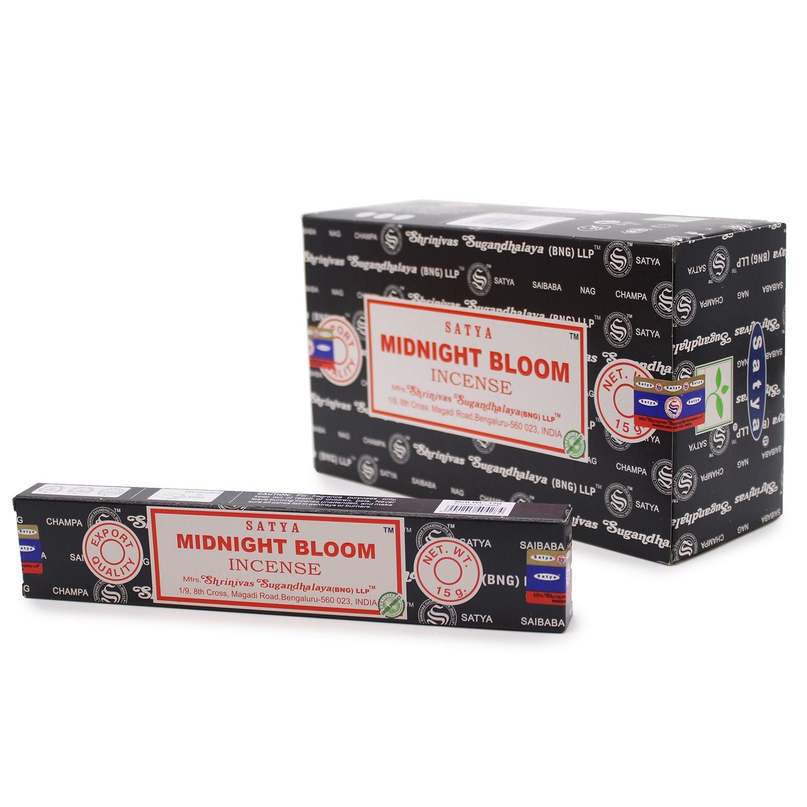 Polished Satya Incense Sticks 15g - Midnight Blossom featuring natural patterning and unique variations - Positive Faith Hope Love